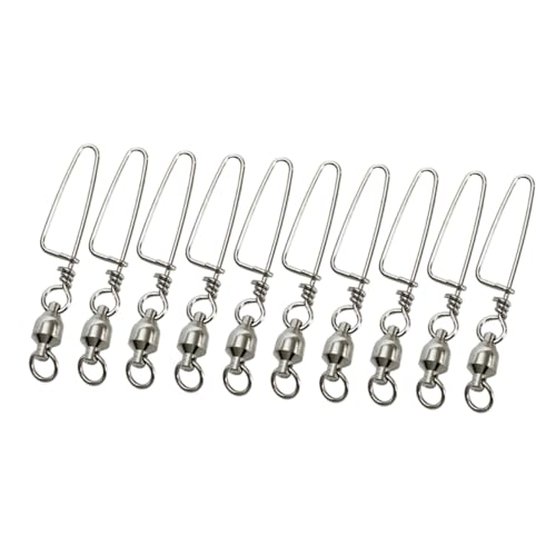 SMASOLO 10 Piezas Alfiler Abordar Llave Conector Rodamientos De Bolas Giratorios Broches De Pesca Giratorios Pesca Con Anzuelo Giratorio Barril De Pesca Giratorio Silver
