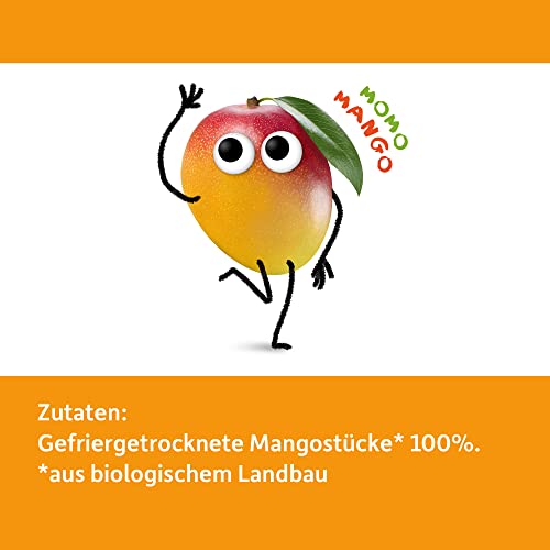 FRECHE FREUNDE Bio Fruchtchips Mango, gefriergetrocknete Obst Chips, natürliche Trockenfrüchte in Scheiben ohne Zuckerzusatz, vegan, laktosefrei, glutenfrei, 12er Pack (12 x 14g)