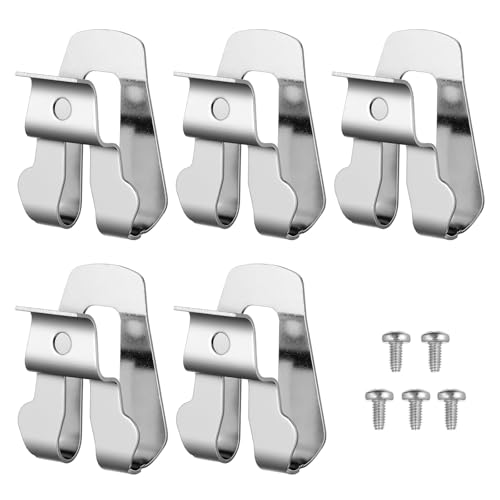 5 Pcs Belt Clips, Stainless Steel Drill Clips for Tool Belt, Belts Hook Clip with Screws, Compatible with 20V Power Tools for DCD980 DCD980L2 DCD985