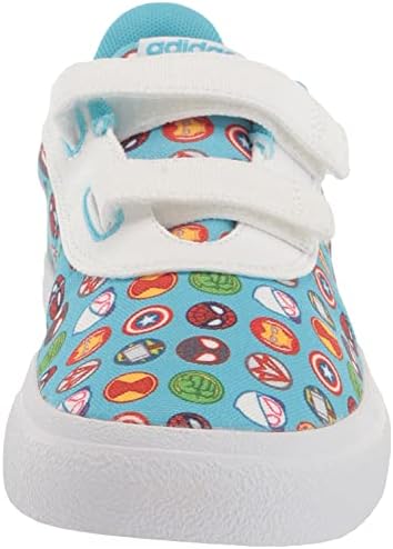 adidas Vulc Raid3r Skate Shoe, White/Bright Cyan/Bright Cyan (Cross Strap), 2.5 US Unisex Little Kid | Image 1