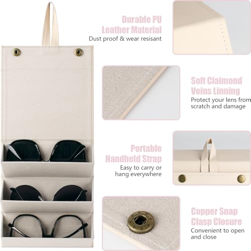 Image of Sunglasses Travel Case,Foldable Eyeglasses Case, Portable Multiple Glasses Case for Women Men Girls