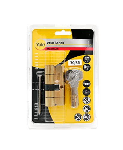 YALE YC2100 Series Cilindro de máxima seguridad 30/35mm Latón 5 llaves Cover