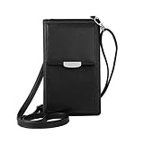 Mode Femmes Portefeuille Sac à Main Sac à bandoulière en Cuir PU pièce de Monnaie Sac de téléphone Portable Mini Sac de Messager bandoulière Sac de Voyage décontracté, Noir