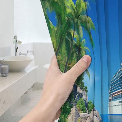 Rideau de douche palmiers en polyester de qualité supérieure 180x200 cm