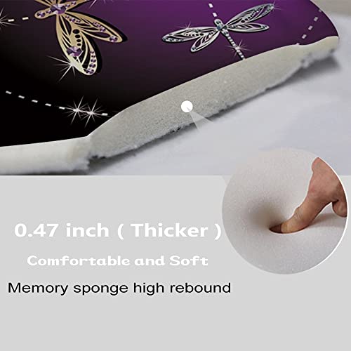 Gold und Silber Elegante Libelle Badezimmer Teppiche und Matten Sets 3 Stück Memory Foam Badvorleger U-Form Kontur Duschmatte rutschfest Saugfähig Samt Toilettendeckelbezug – Bild 6