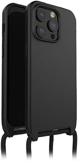 Otterbox React Lanyard Case with MagSafe for iPhone 15 Pro Max, Ultra Thin, Protective Case with Adjustable and Removed Band, Tested to Military Standard Black, Without Retail Packaging