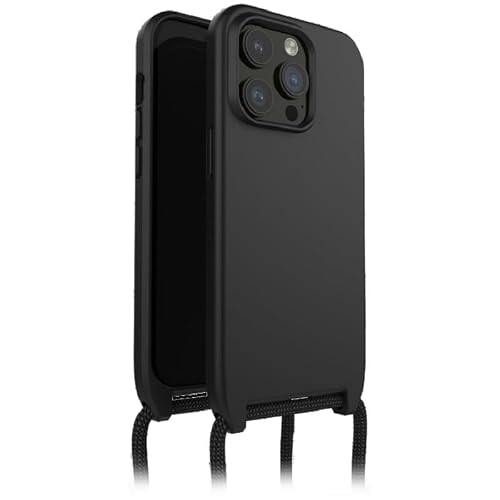 OtterBox React Lanyard Case with MagSafe for iPhone 15 Pro Max, Ultra-Slim, Protective Case with Adjustable and Detachable Lanyard Strap, Tested to Military Standard, Black, No Retail Packaging