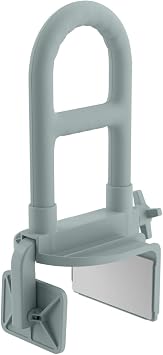 Medline Bathtub Grab Bar w/ Microban Bathroom Wall Support Handle, Non-Slip Shower Bar, for Elderly, Seniors & Handicapped 250 Lbs. Capacity