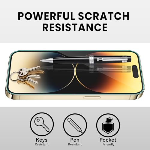 Image of ArmourPro Military-Grade Gorilla Borderless Tempered Glass for iPhone 14 Pro (6.1 Inches) with Installation Kit | Anti Dust Mesh Filter, 9H Hardness Shatterproof, Full Screen Coverage