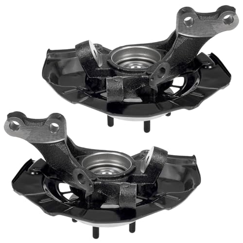 Image of Detroit Axle - Front 6pc Steering Knuckles Kit for 07-11 Toyota Camry, Steering Knuckles and Wheel Bearing Hubs Struts & Coil Spring Sway Bars 2007 2008 2009 2010 2011 Replacement Suspension