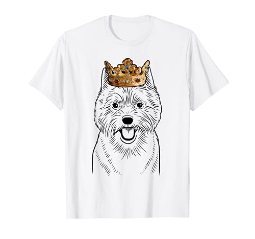 Norwich Terrier Dog Wearing Crown T-Shirt, White