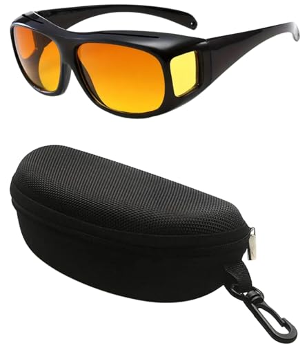 Boolavard Lunettes de Conduite de Nuit | Protection UV400, Antireflet, Teinte Jaune | Lunettes de Soleil de Conduite avec étui | Convient pour la Pêche et le...