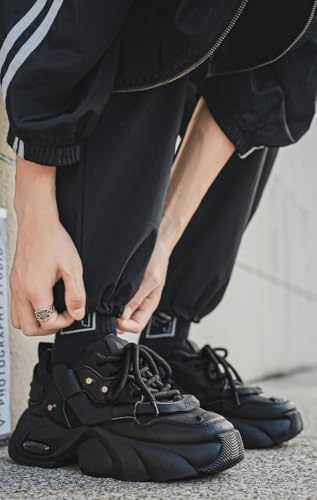 Chunky Sneakers for Man, Men's Fashion Sneakers - Durable, Platform, High-top Casual Shoes Durable Thick Sole Lace-Up Casual Shoes for Outdoor & Everyday Wear2