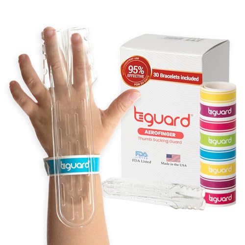 TGuard AeroFinger Anti-Finger Sucking Guard – Finger Sucking Prevention Kit – Bad Habit Deterrent & Treatment – Secure Fit & Washable Device | Ages 2-4 | Under 40 lbs - Small | Made in the USA