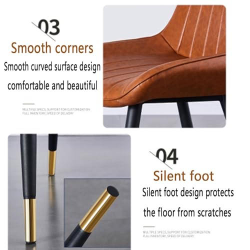 Chaise tapissée rétro en similicuir haut de gamme et structure métallique