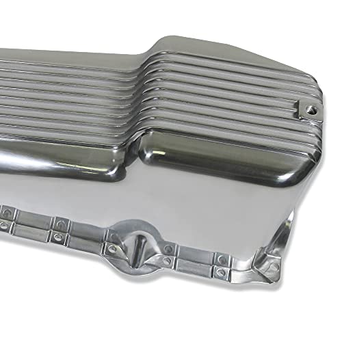 Demotor Performance Compatible For Engine Oil Pan Polished Aluminum Oil Pan Small Block Passengers Side For 1986-02 Sbc Chevy 283-400 V8 #TOP2