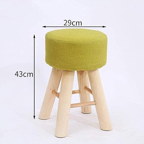 Tabouret ottoman repose-pieds en bois massif et tissu pour salon - 4