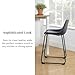 Walker Edison Douglas Urban Industrial Faux Leather Armless Counter Chairs, Set of 2, Black, 20