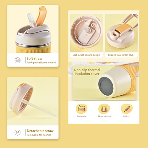 Siotenze Stainless Steel Kids Insulated Water Bottle With Straw, Leak-Proof And Non-Slip, Can Drink Straight Bpa-Free, 16 Oz Lightweight And Portable For School, Office Coffee Mug, Travel Camping #TOP6