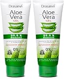 DRASANVI Gel de Aloe Vera con Árbol de Té y Vitamina E | Regenerador Natural para la Piel 100% Natural | Hidratante para el Cuerpo y Rostro | Repara, Calma y Protégé,0% Perfumes y Parabenos,200 ml