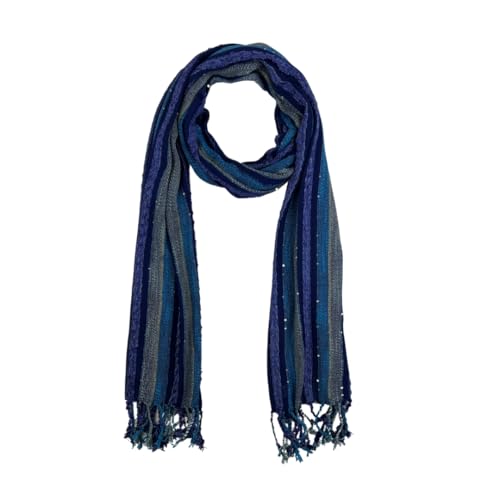 Humble Hilo Zari Weave Scarf Handmade Luxury Shawl Scarf Wrap Multicolor with Metallic Sequins