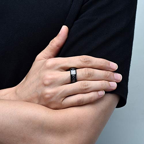 King Will Dragon 8mm Tungsten Carbide Ring for Mens Black Celtic Wedding Band Comfort Fit - Thumbnail 4