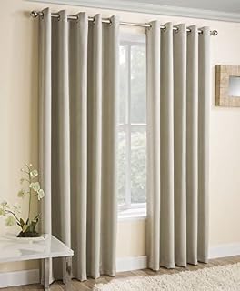 Enhanced Living - Vogue Cream, Eyelet Curtain, Dimout, Thermal, Blockout Curtain (Width - 66" (168cm) x Drop - 72" (183cm))