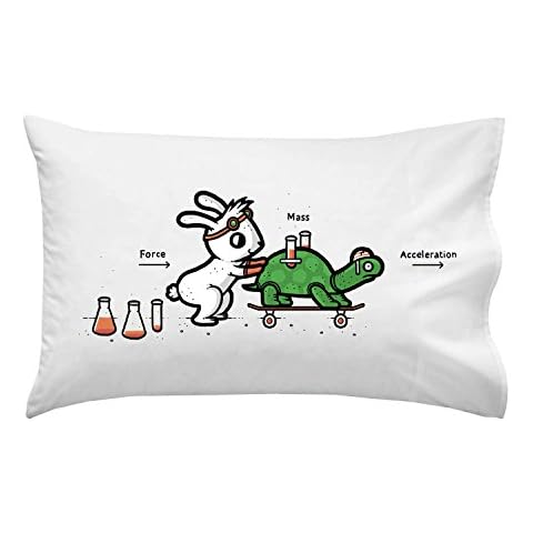 Hat Shark Using Force Funny Bunny Rabbit & Turtle Physics Humor - Pillow Case Single Pillowcase Cover