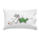 Hat Shark Using Force Funny Bunny Rabbit & Turtle Physics Humor - Pillow Case Single Pillowcase