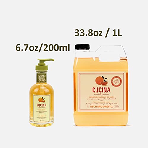 Cucina Hand Soap 200 Milliliter And 1 Liter Refill Set (Sanguinelli Orange And Fennel) #TOP2