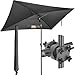 4smile Sonnenschirm Balkon SunnyShade 3-in-1 SET in Anthrazit - UPF 50+ Sonnenschirm rechteckig 200 x 125 cm + Sonnenschirmhalter Balkongeländer + Sonnenschirmhülle