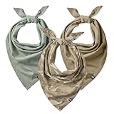 Pet Passion Bandit - THE PET Bandana 100% Organic Cotton Pet Bandanas Clothes for Small, Medium, Large Dogs​​, 3-Pack Sage Camo, Medium/X-Large