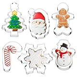STARSIDE 4' Large Christmas Cookie Cutters,6 pcs Cookie Cutters Christmas Shapes, Metal Winter Holiday Cookie Cutter Set-Gingerbread Man,Snowman