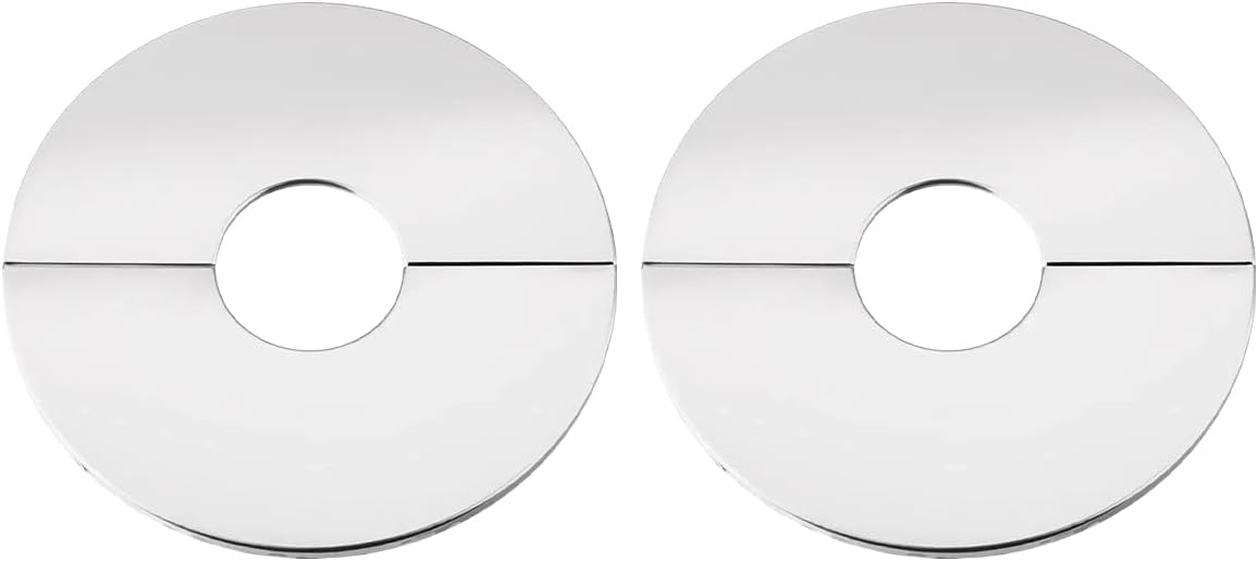 ECYC 2 Pcs 1.61 inch Self Adhesive Stainless Steel Wall Split Flange, Escutcheon Plate Round Decorative Water Pipe Faucet Covers for Faucet Bathroom Kitchen Toilet