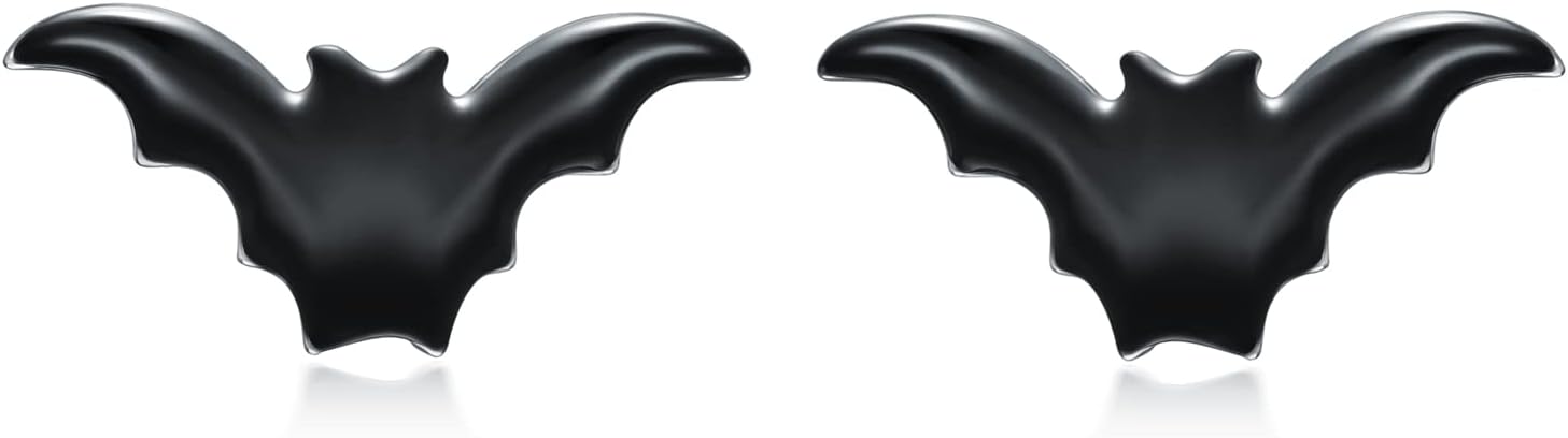 Little Bat Earrings Halloween Sterling Silver Vampire Earrings Studs for Women Hypoallergenic Piercing Stud for Sensitive Ears Fashion Gothic Jewelry