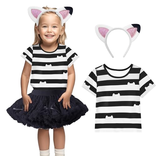 PixiePicks Girls Cat House TEE Shirt, Suitable for Christmas and Birthday Party