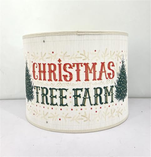 Générique Pantallas de Lámpara Colgante de Techo Modernas Forma de Tambor, Patrón Pantalla de Lámpara de Pie Y Mesa para Dormitorio Sala de Estar Cocina Pasillo Salón (Feliz Navidad 3)