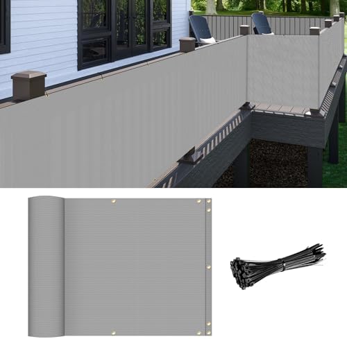 Patio 2.5' x 10' Balcony Privacy Screen Apartments Railing Cover,...