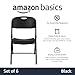 Amazon Basics Sturdy Foldable Plastic Chair, Portable, 350-Pound Capacity, Black, 6-Pack