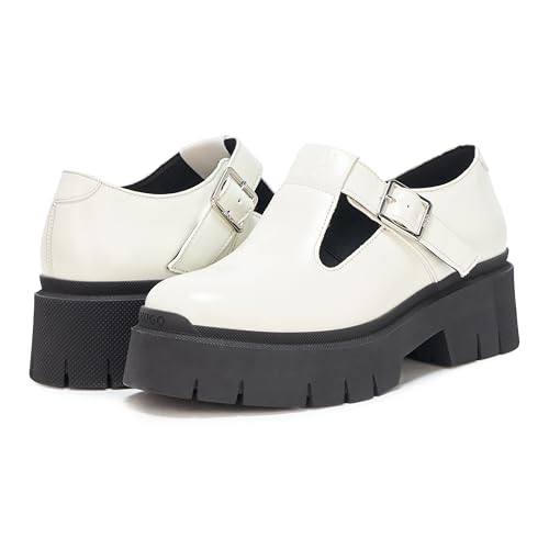 HUGO Women's Kris Chunky Platform Mary Jane Shoes Flat3