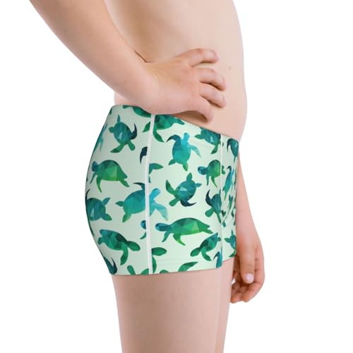 Boys' Cotton Boxer Brief Soft Underwear-Green Sea Turtle2