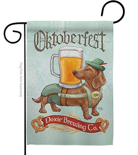 Breeze Decor G160099 Doxie Brewing Co. Nature Pets Impressions Decorative Vertical Garden Flag 13" x 18.5" Printed In USA Multi-Color -  BD-PT-G-110099-IP-BO-DS02-US