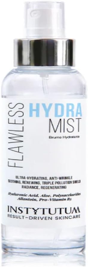 Instytutum Flawless Hydra Mist Toner with Hyaluronic Acid, Aloe Vera, Provitamin B5 & Allantoin – Ultra-Hydrating Facial Spray for Intense Moisture & Dewy Glow – 3.4 oz / 100 ml