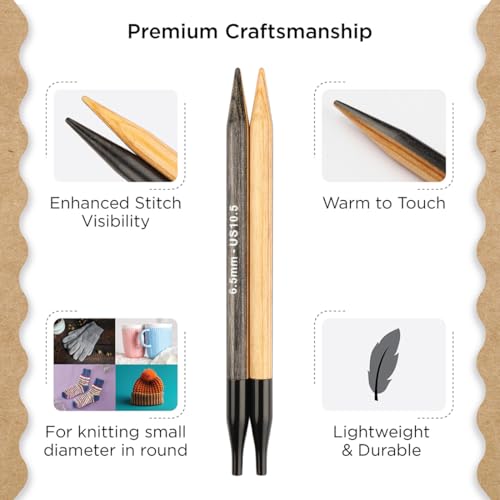 Image of Knitter's Pride Day & Nite Normal Interchangeable Circular Needles 5 inch inch (13cm) - US Size 10.5 (6.5mm)