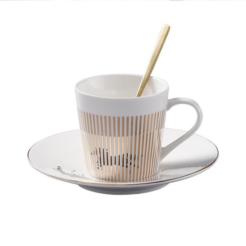 Tazze Caffe Tazze Bicchieri for la casa Tazza anamorfica in ceramica creativa Tazze da caffè Set da tè Regalo interessante Tazzine Caffe(Color:Crane Gold-01)