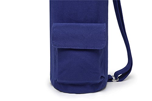 FREMOUS Yoga Mat Bag,Full-zip Exercise Yoga Mat Carrier Bag - Double Storage Pocket,Easy Access Zipper, Adjustable Shoulder Strap and Handle,Fits Most Mats(Dark blue)