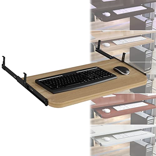 キーボードトレイ 後付け スライド式キーボードスライダー オフィス家庭両用 耐荷重25kg フルキーボード マウス収納対応 机下収納可能 調整可能 人間工学 簡単に組み立て可能 デスクエクステンダー