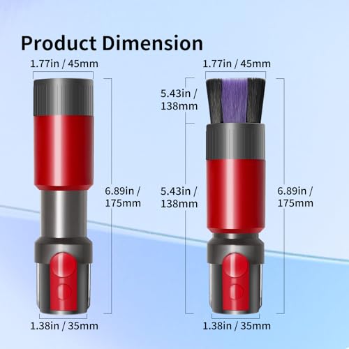 Image of Soft Bristle Dust Brush Compatible with Dyson V7 V8 V10 V11 V15 Vacuum Cleaner - Traceless, Scratch free, Self cleaning, Compact Design for Fine Surfaces, Dust Brush Vacuum Attachment