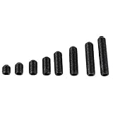 200pcs M3 Black Hex Socket Head Screw Set - Steel Socket Cup Point Grub Assortment Hex Socket Set Screw