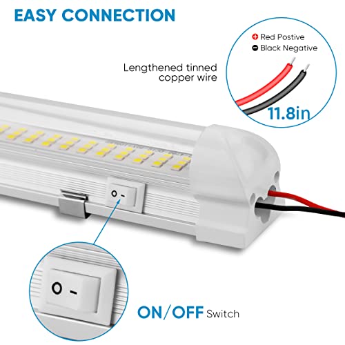 12V Interior Led Light Bar, 108 Leds 5W Universal Led Light Strip With On/Off Switch Trailer Lights Fixture For Van Rv Car Turck Boat Cabinet Camper Enclosed Cargo Trailer #TOP2